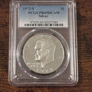1972-S Silver Dollar Coin - PCGS PR69DCAM